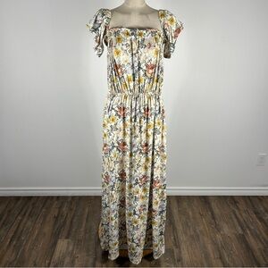 NWT Kryssi Kouture Elegant Floral Print Maxi Stretch Dress XL